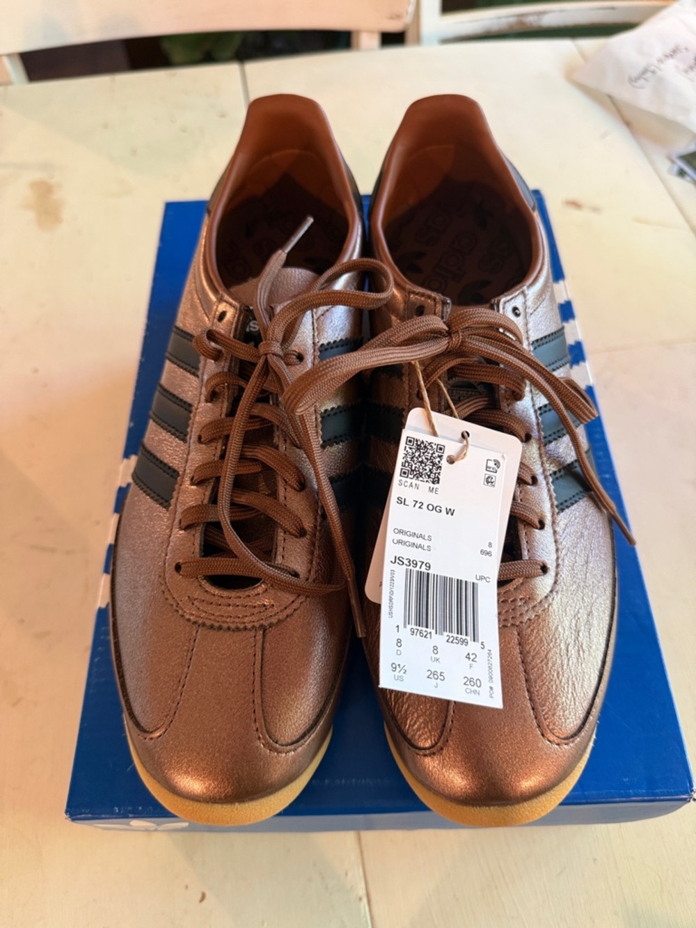 adidas SL 72 Metallic Bronze Athletic Sneakers - Picture 2 of 8